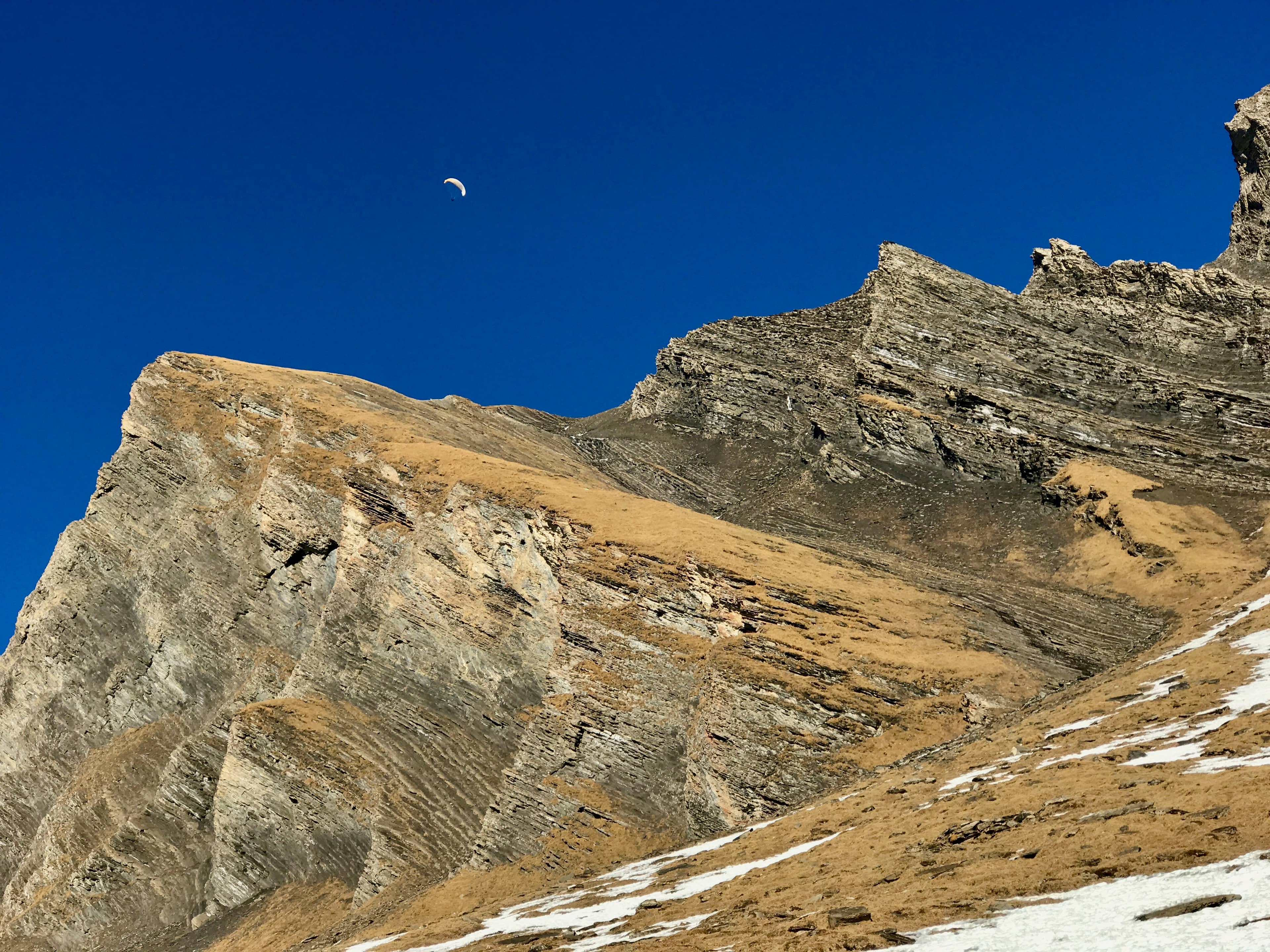 Der alternative, schneefreie Aufstieg über die Rampe zum Schwarzhorn