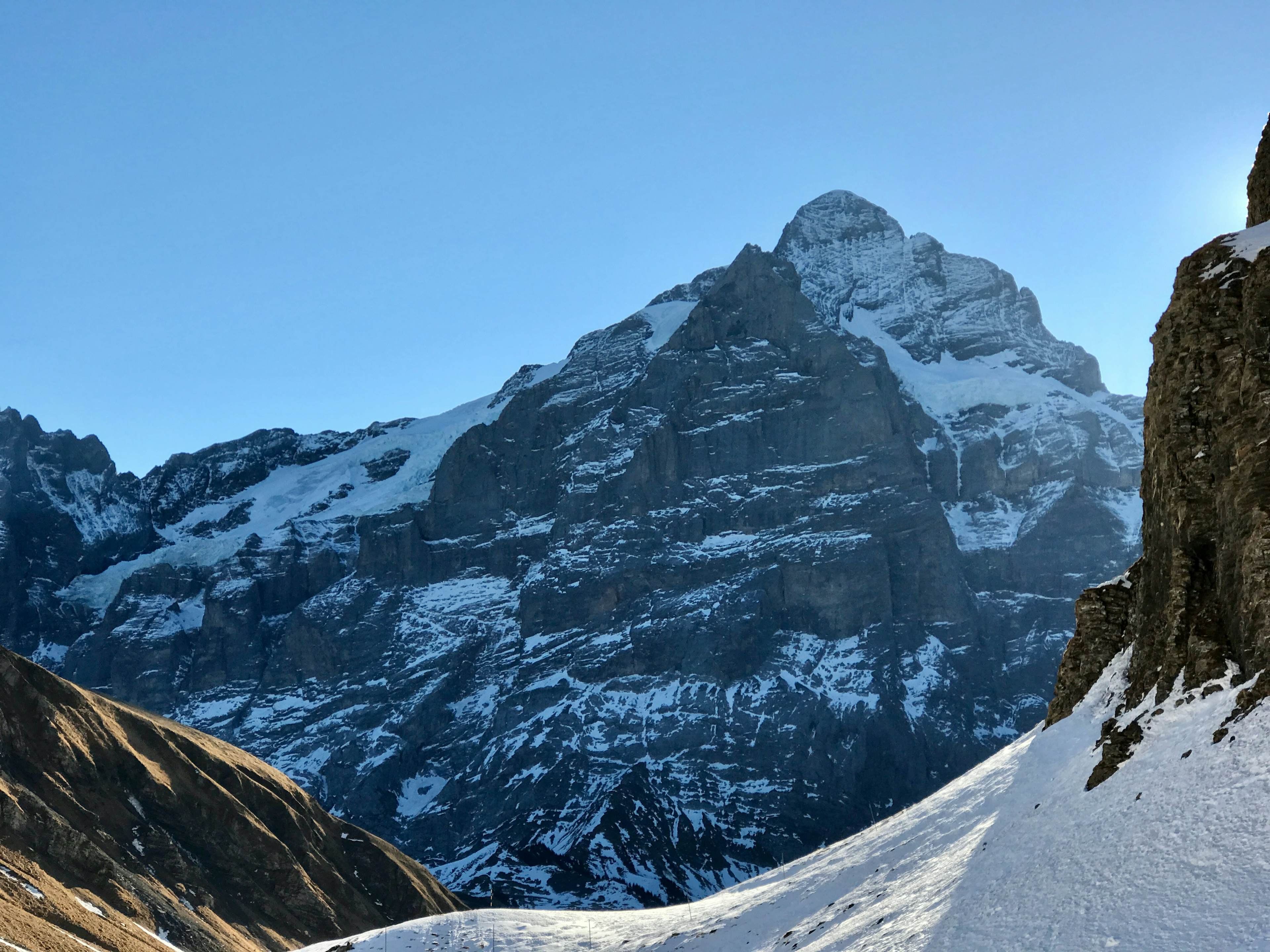 Spektakuläre Ausblicke auf das Wetterhorn und die Nordwand des Scheideggwetterhorns