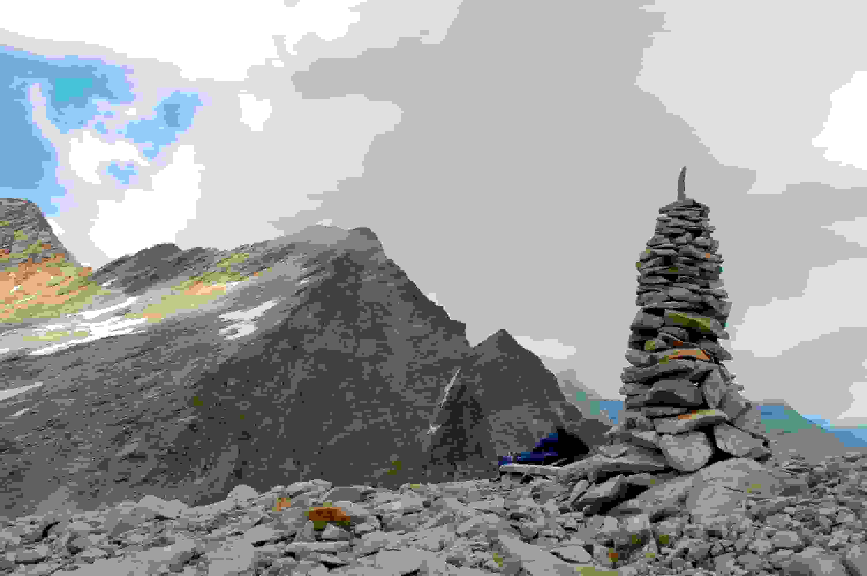 Auf dem Vorgipfel des Ofentalhorns habe ich einen Steinmann errichtet