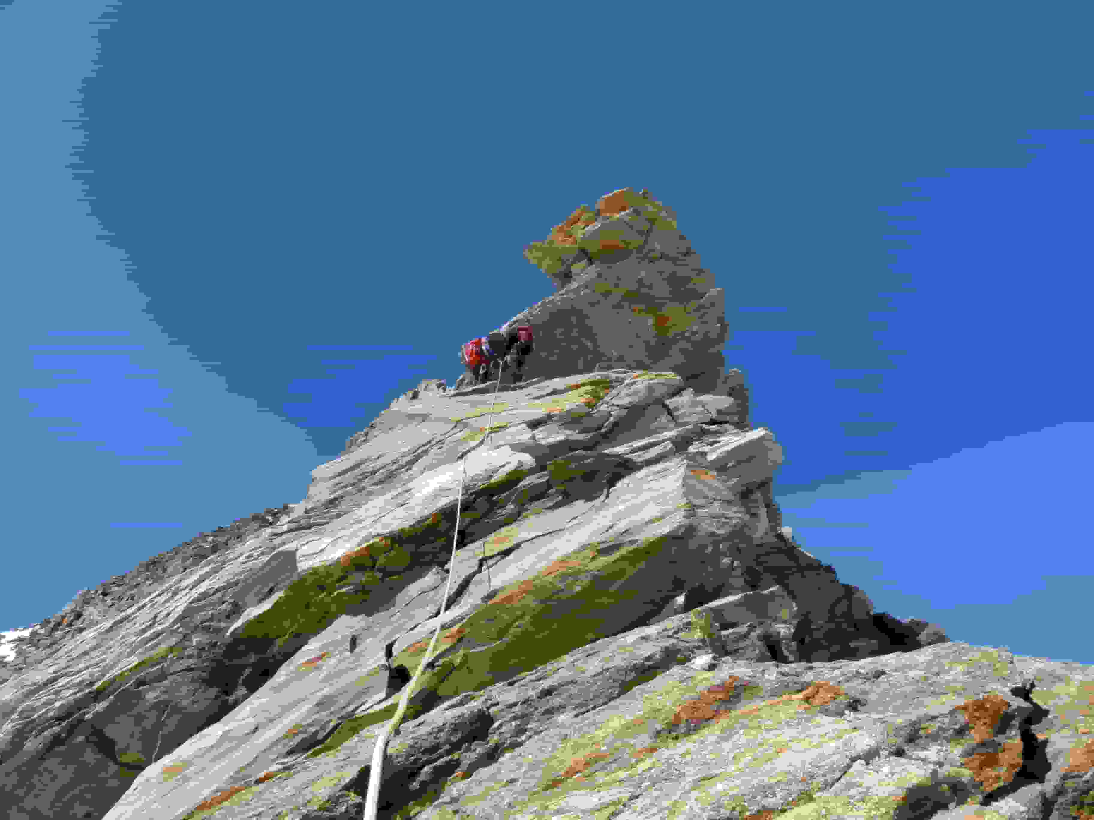 Abklettern von der Vicentpyramide zum Giordanispitz