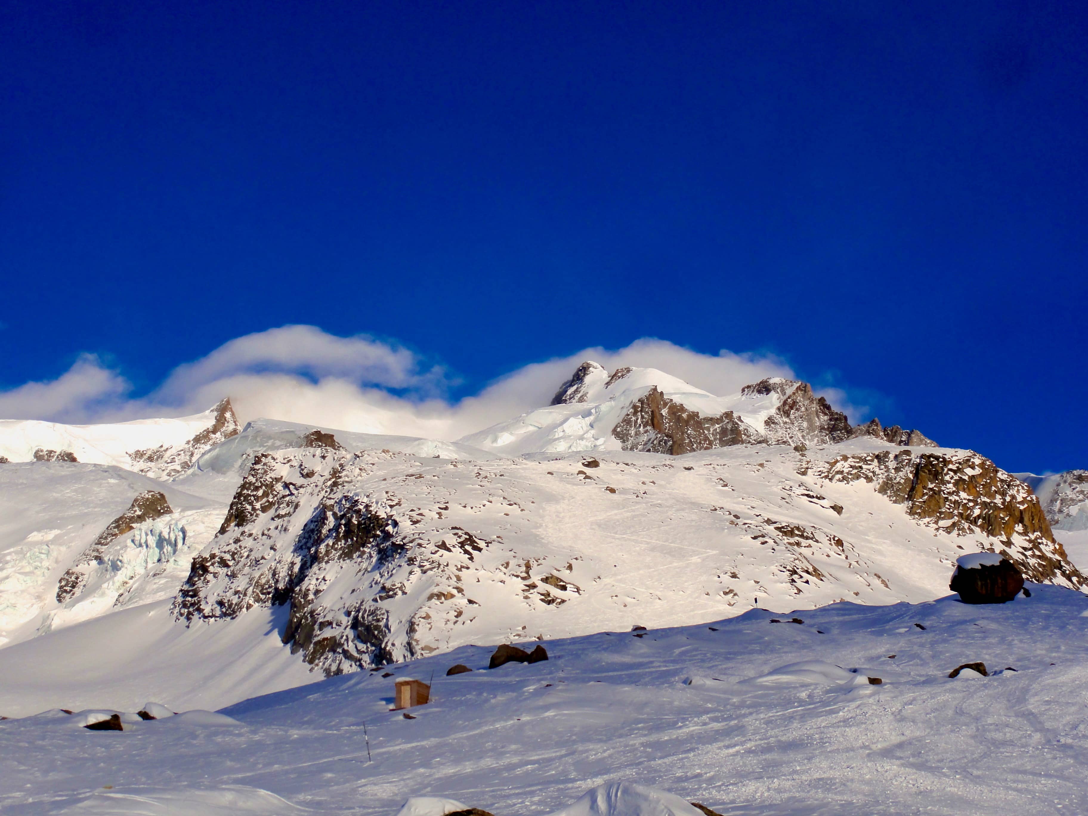 Blick auf das, was uns am nächsten Tag erwartet: Nordend und Dufourspitze