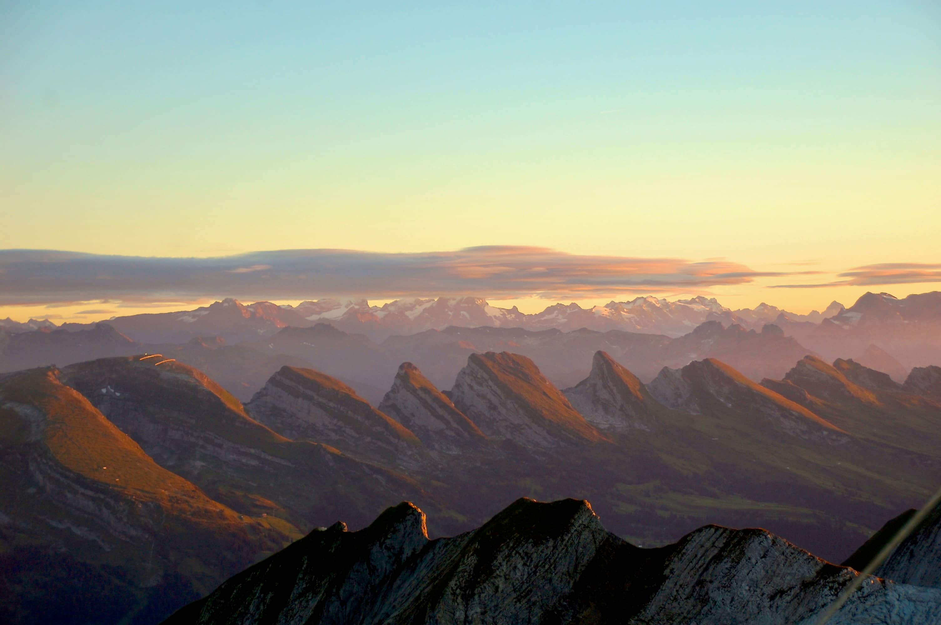 Churfirsten im Abendlicht