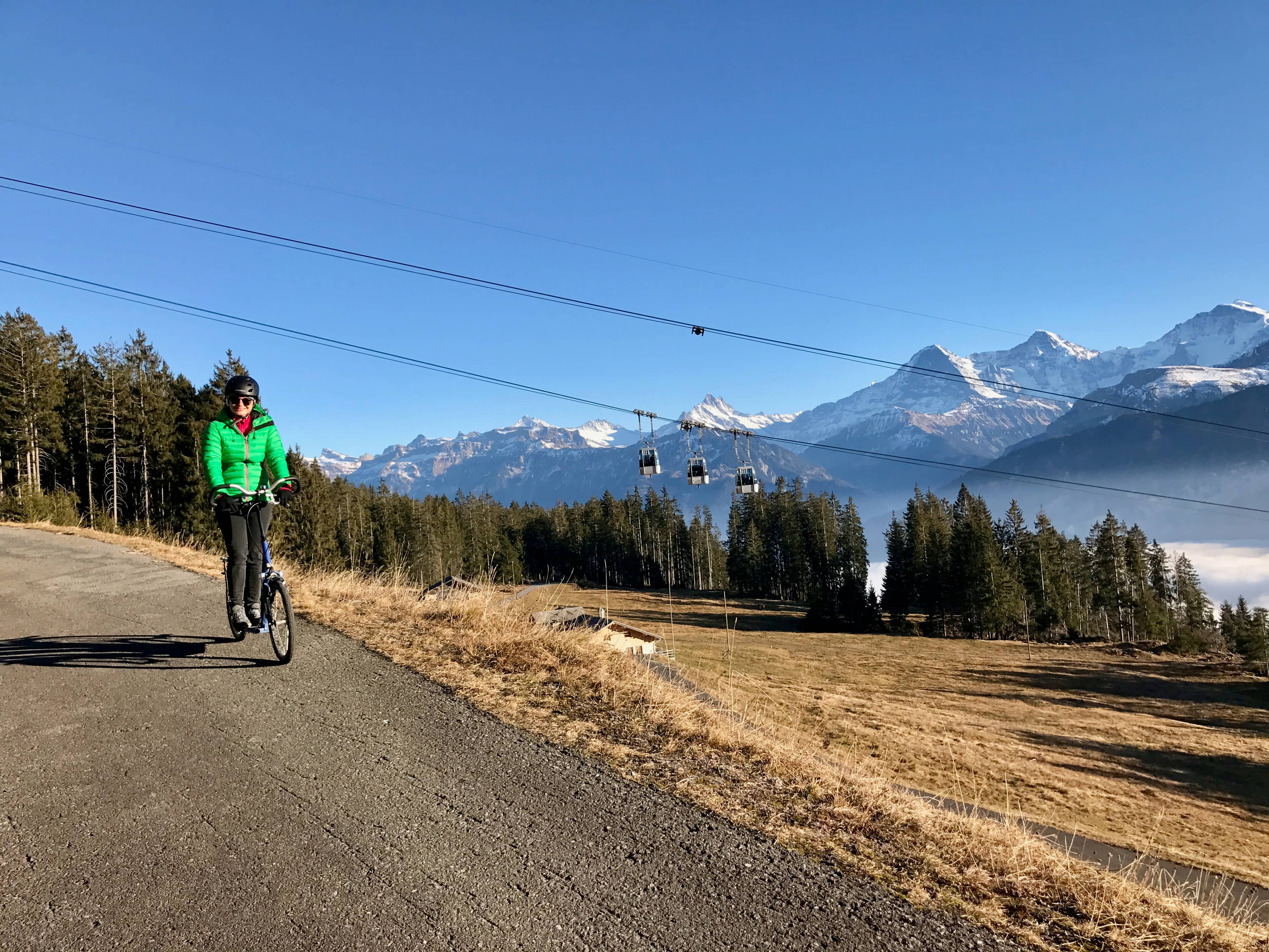 Abfahrt mit dem Trottinet vom Vorsass nach Schmocken