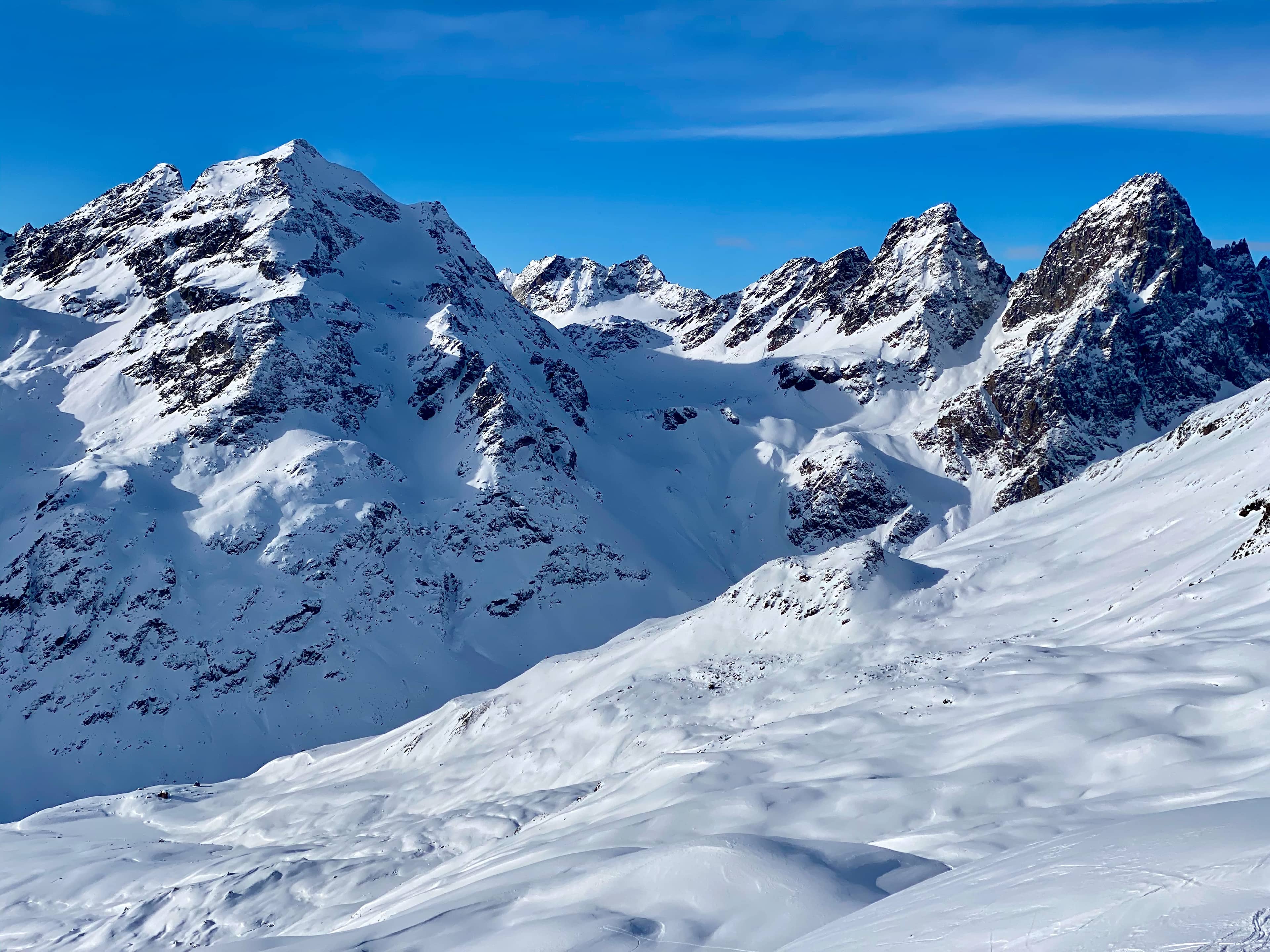 Piz Fliana und die beiden Piz Buin (Cotschen und Grond)