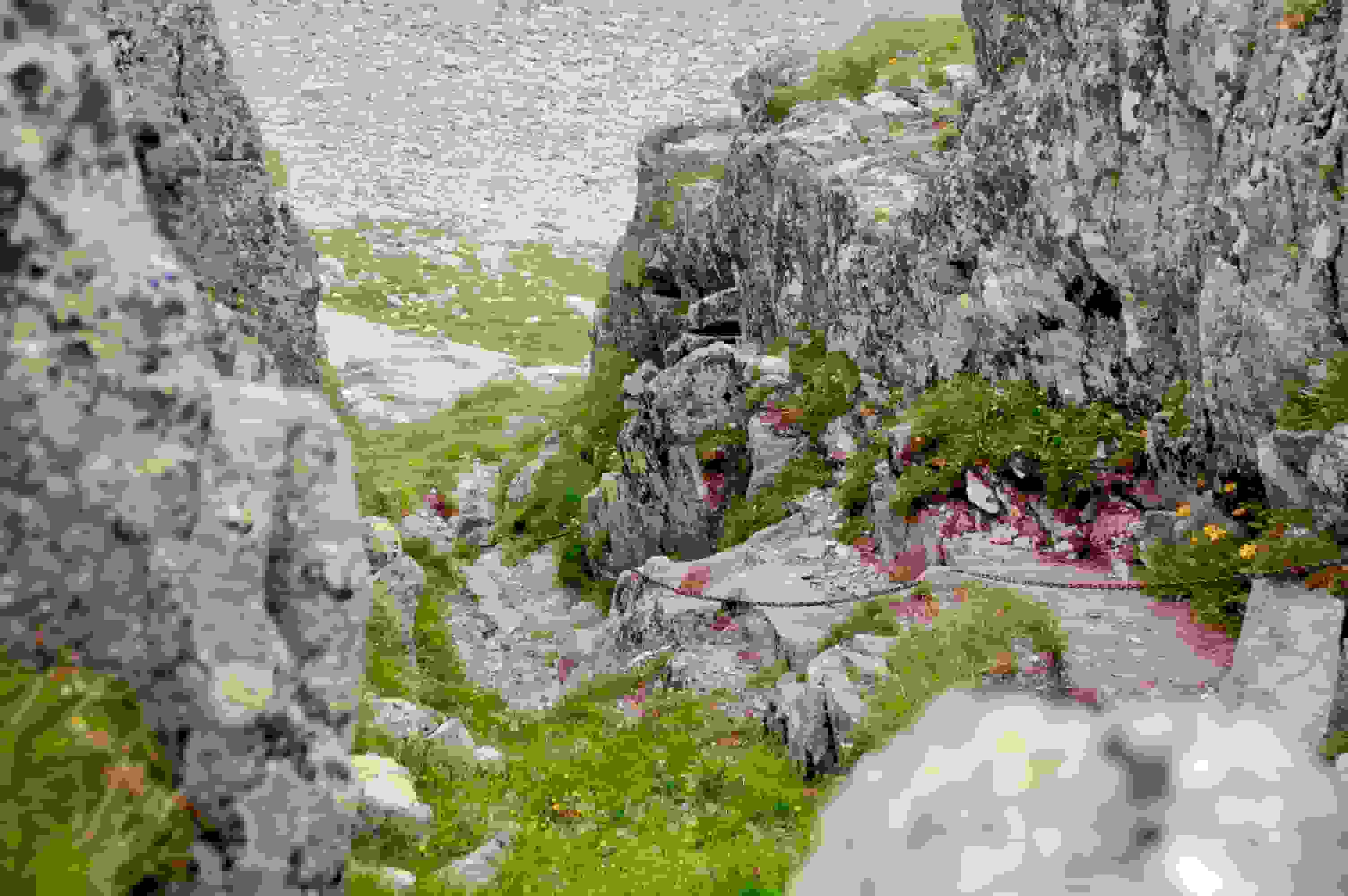 Gesicherte Stelle am Passo delle Coronette