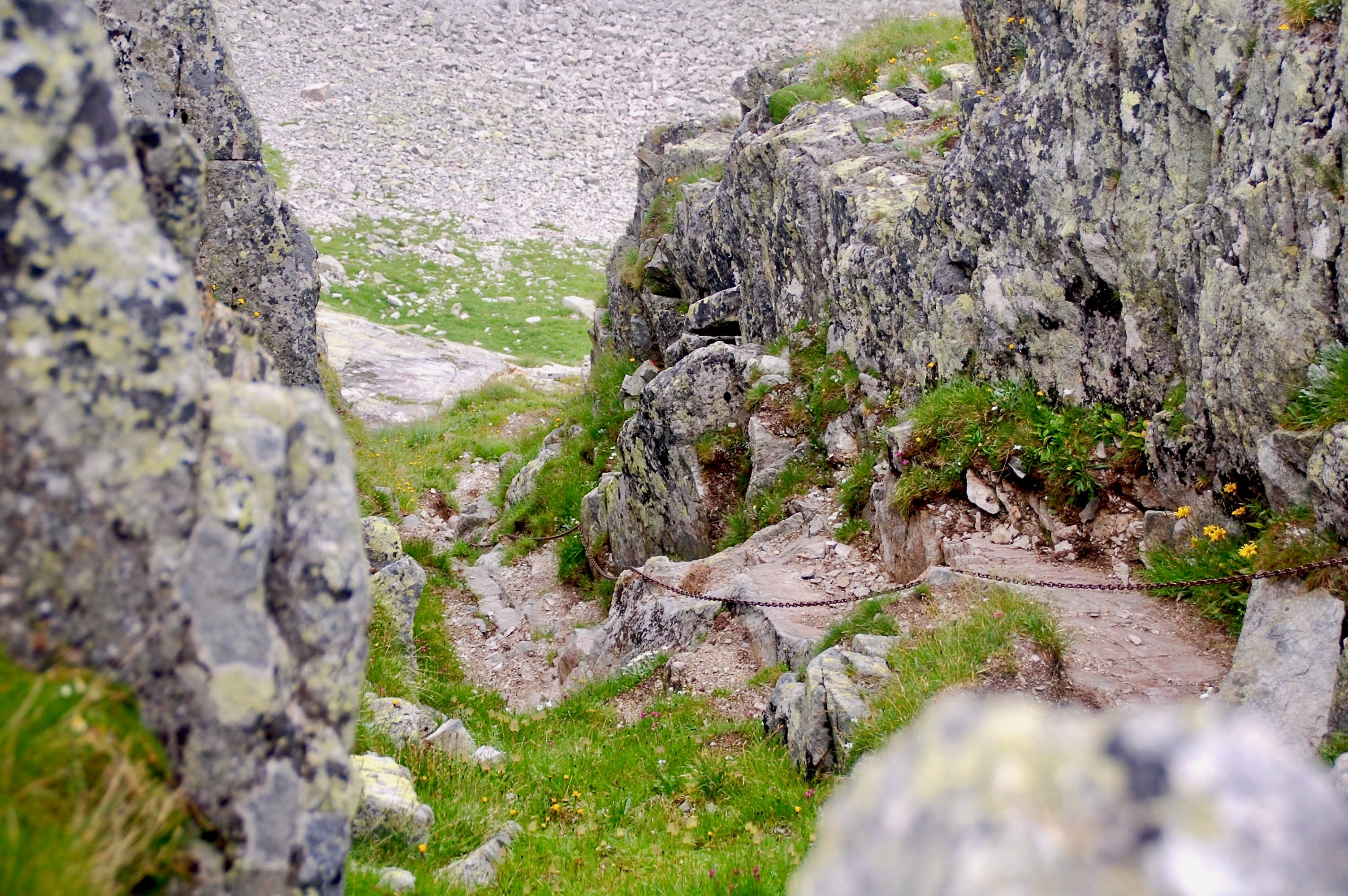 Gesicherte Stelle am Passo delle Coronette