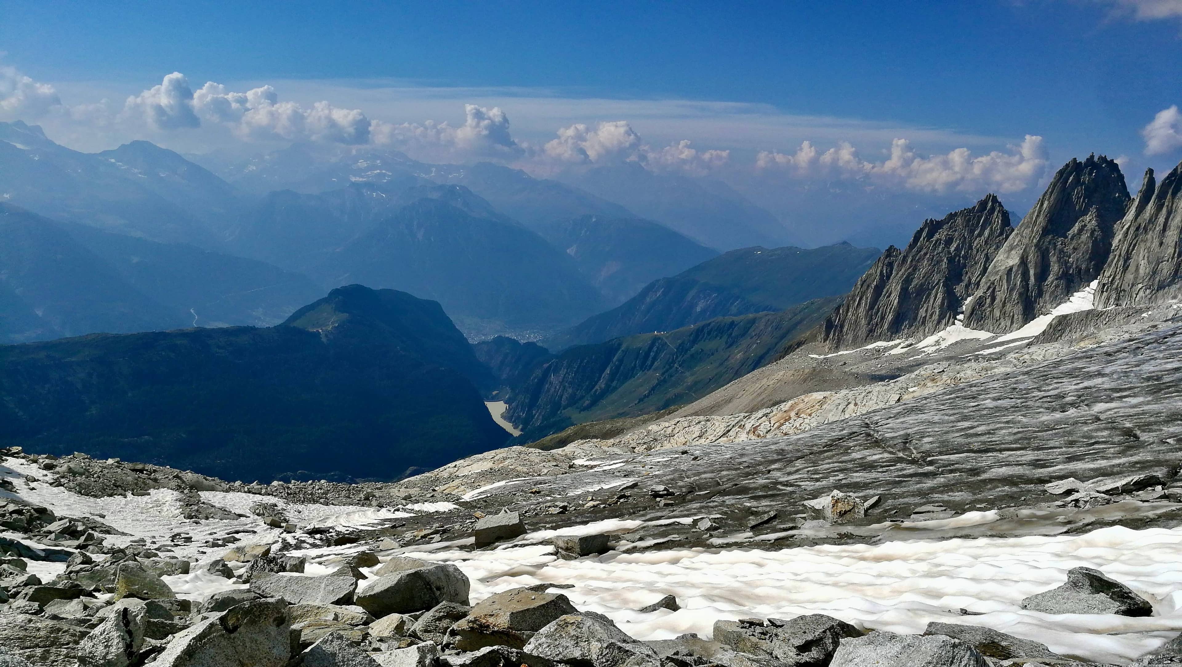 Driestgletscher und der Blick hinunter zur Belalp (Foto: Daniela)