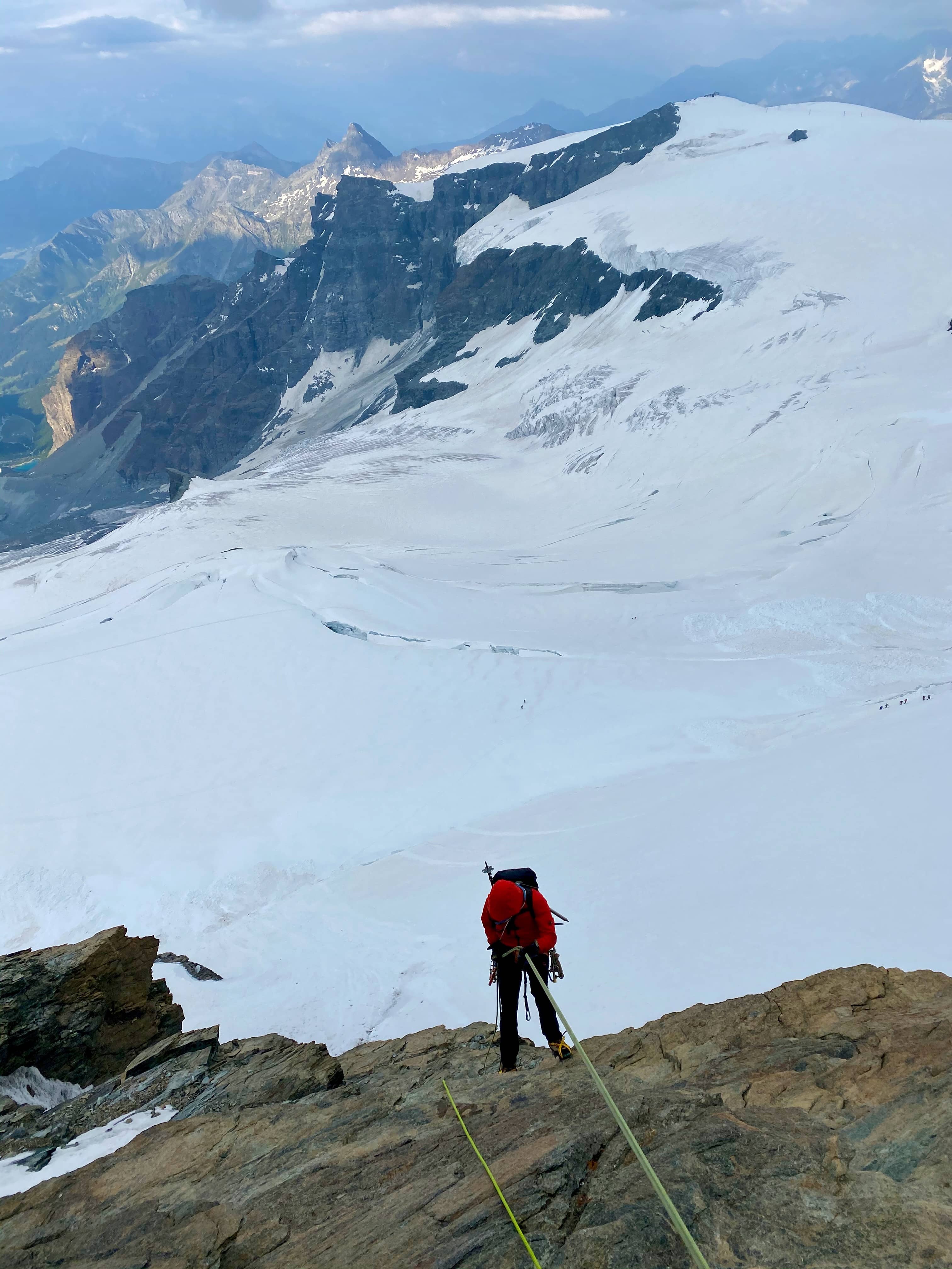 Abseilen vom Breithornzwilling West