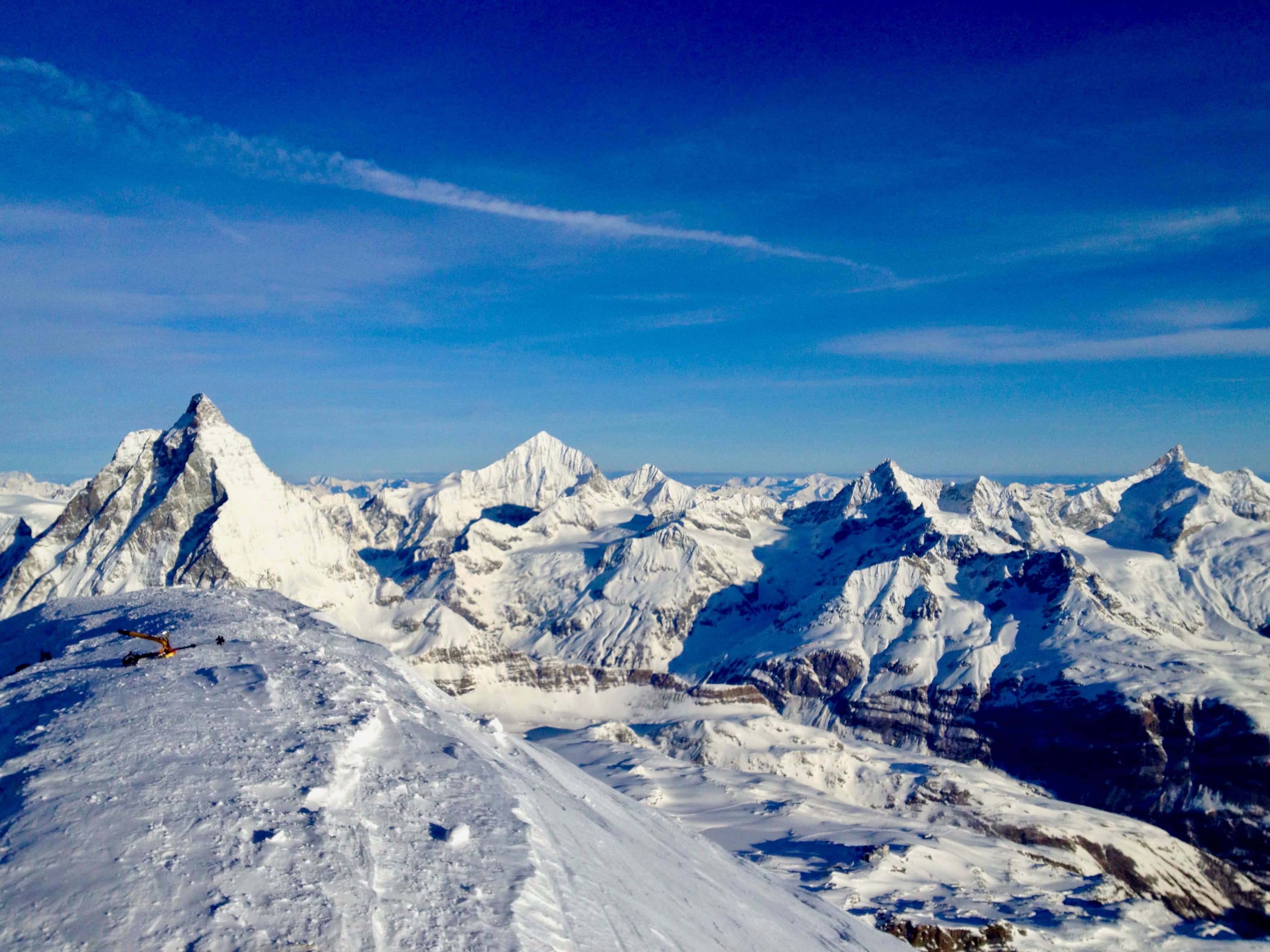 Alleine auf dem Breithorn. Tolle Aussicht!