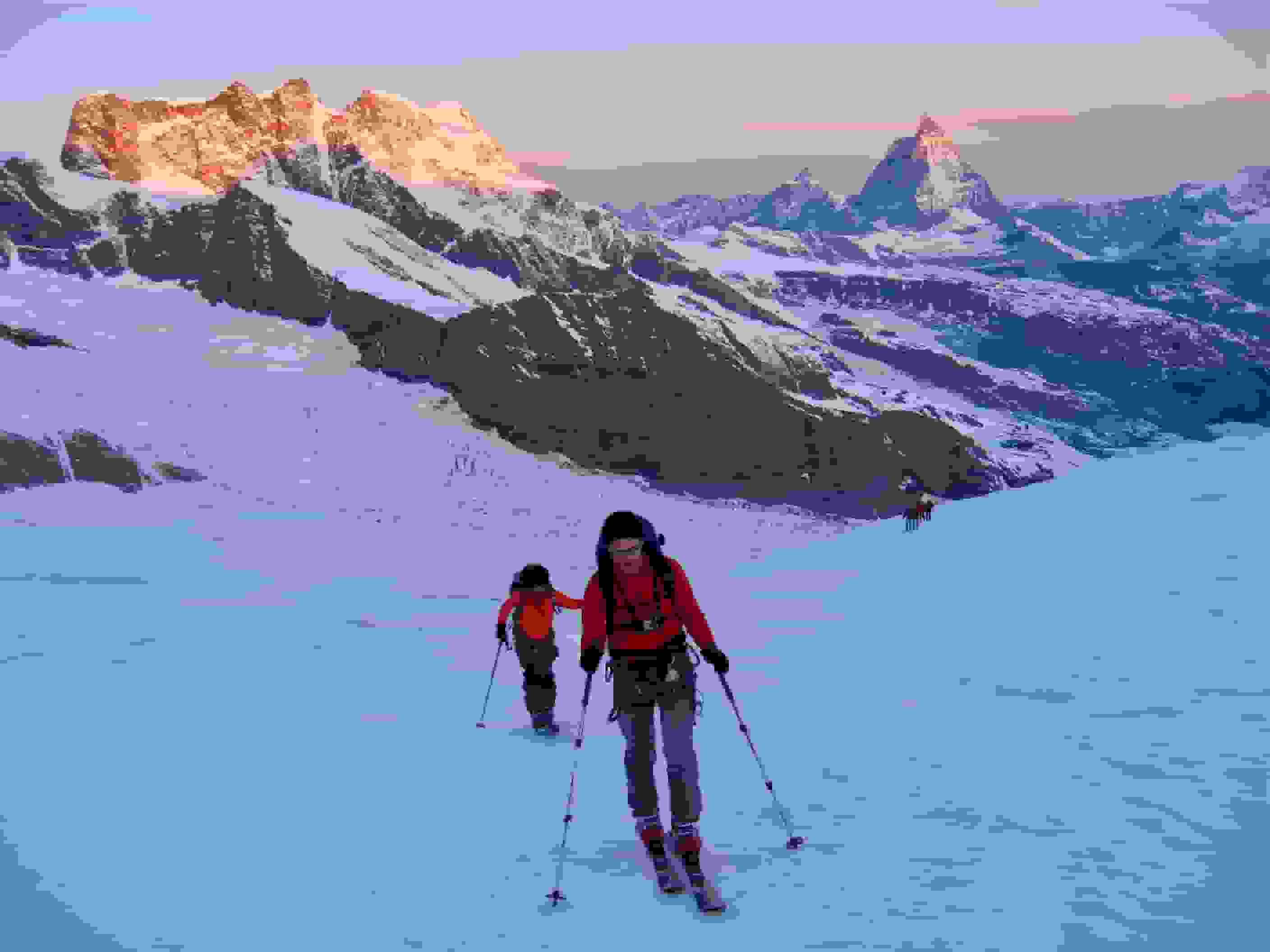 Tagesanbruch - Breithorn und Matterhorn in der Morgensonne