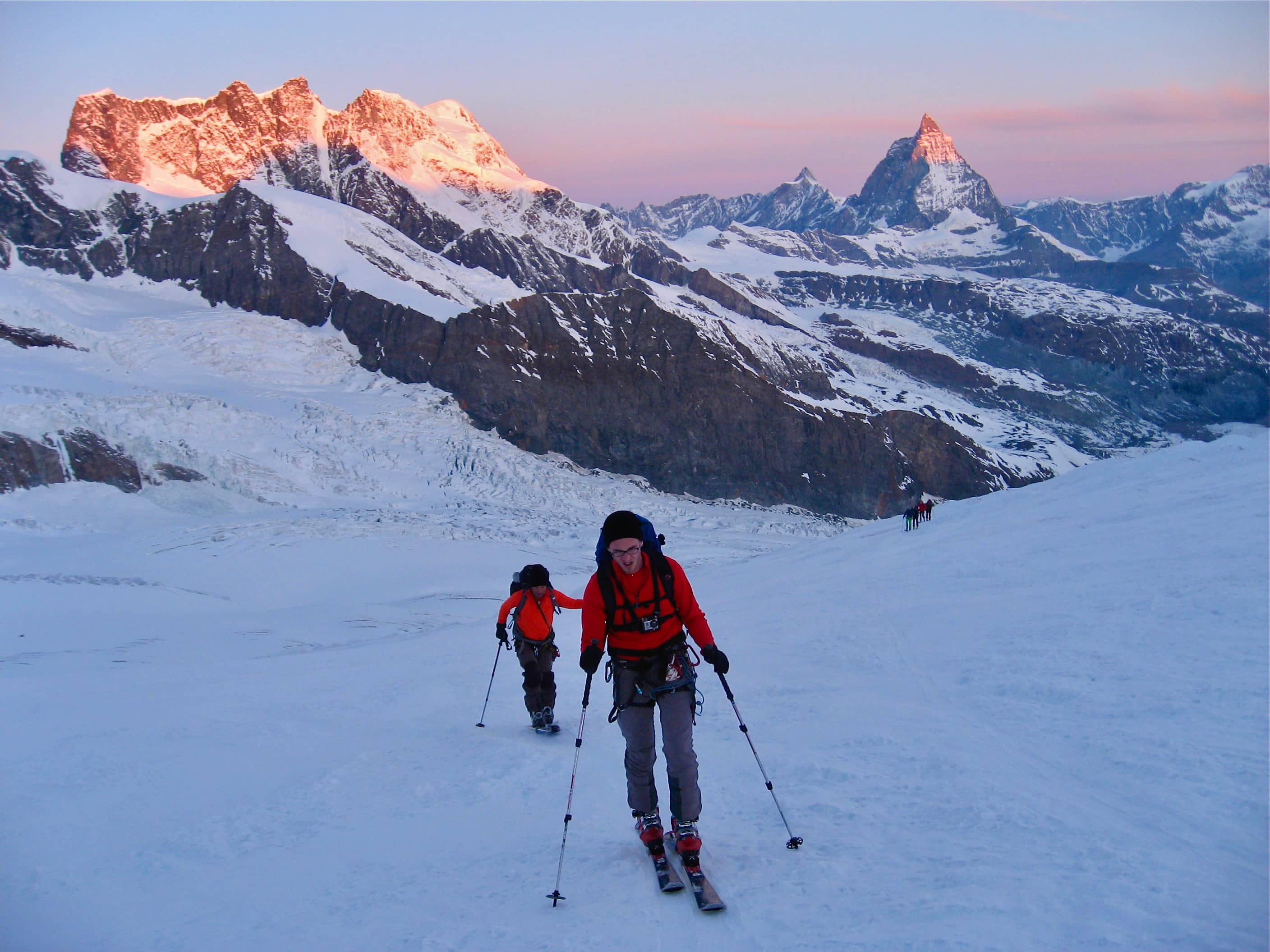 Tagesanbruch - Breithorn und Matterhorn in der Morgensonne