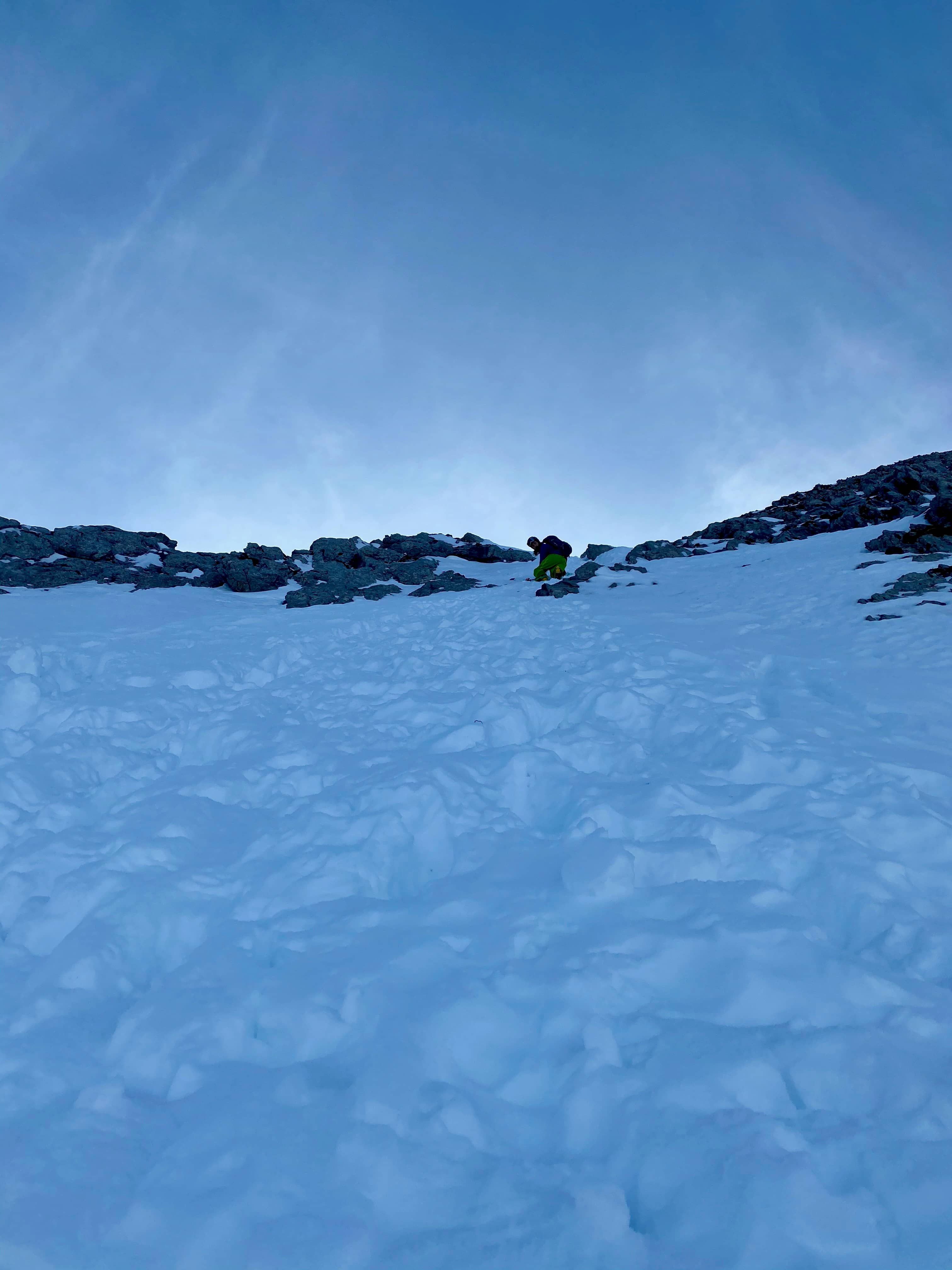 Blick nach oben: Schön steil hier!