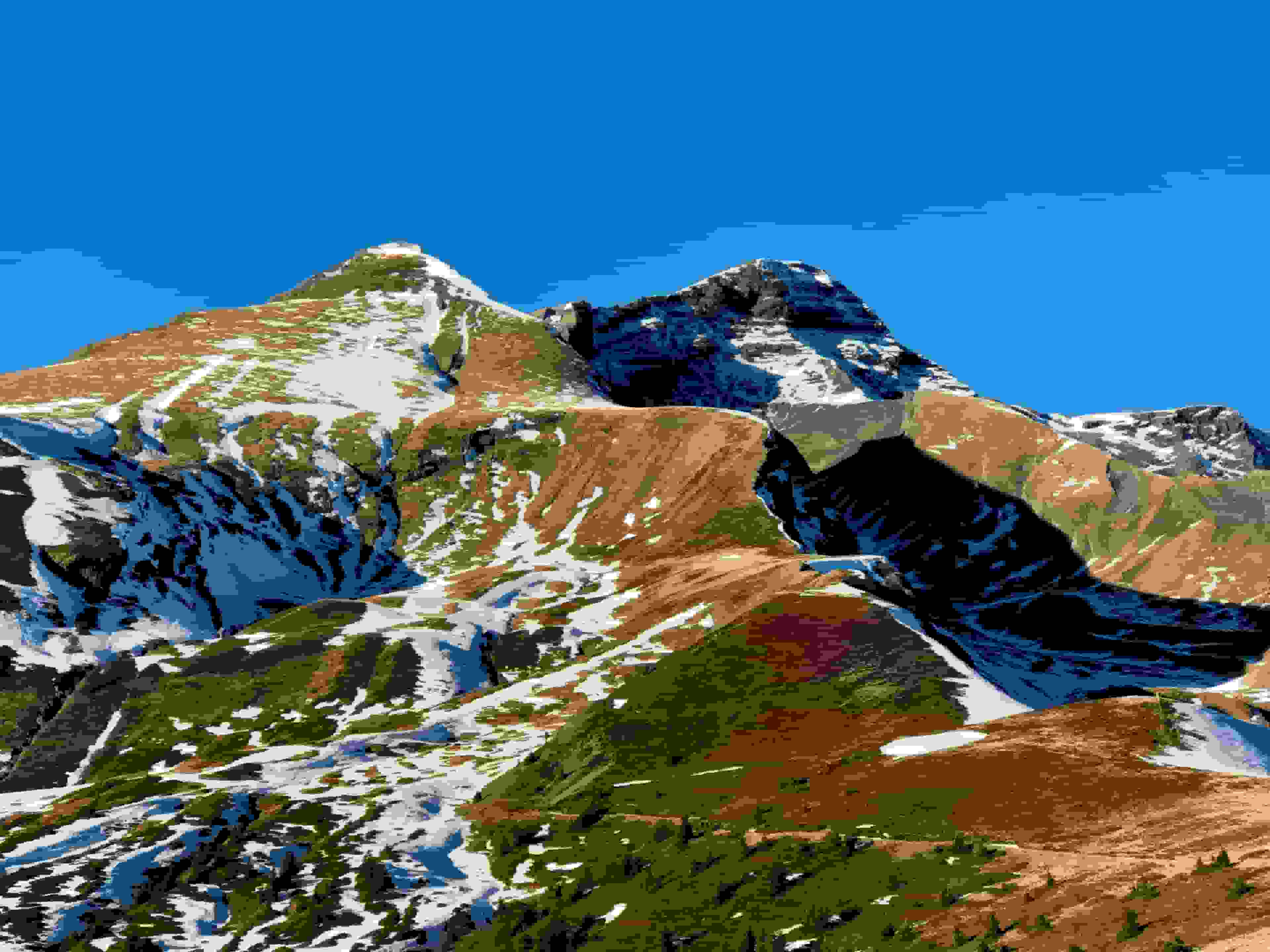 Blick zurück zum Gemschberg und Schwarzhorn