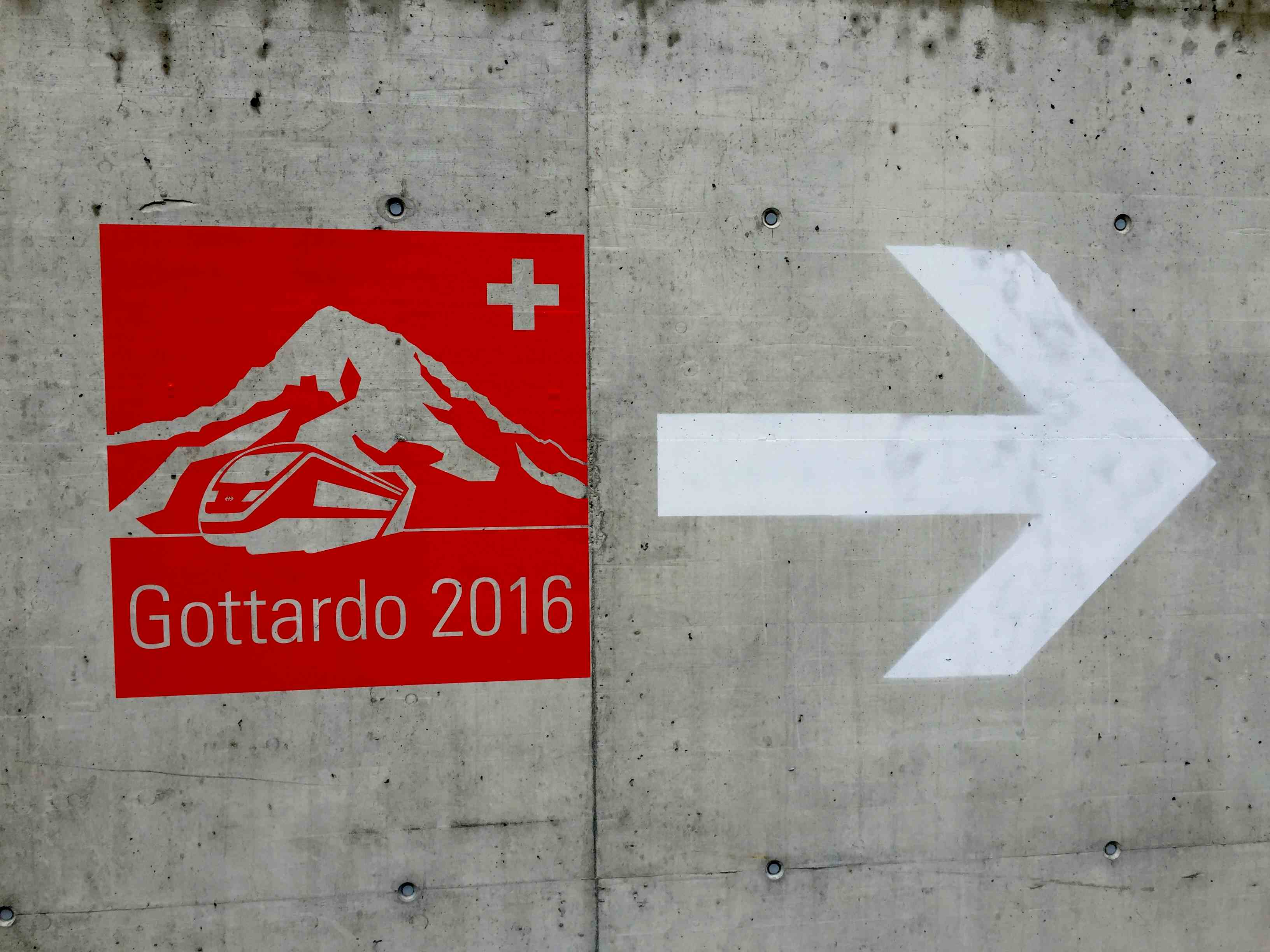 Signet der Einweihungsfeier des neuen Gotthard-Basistunnels