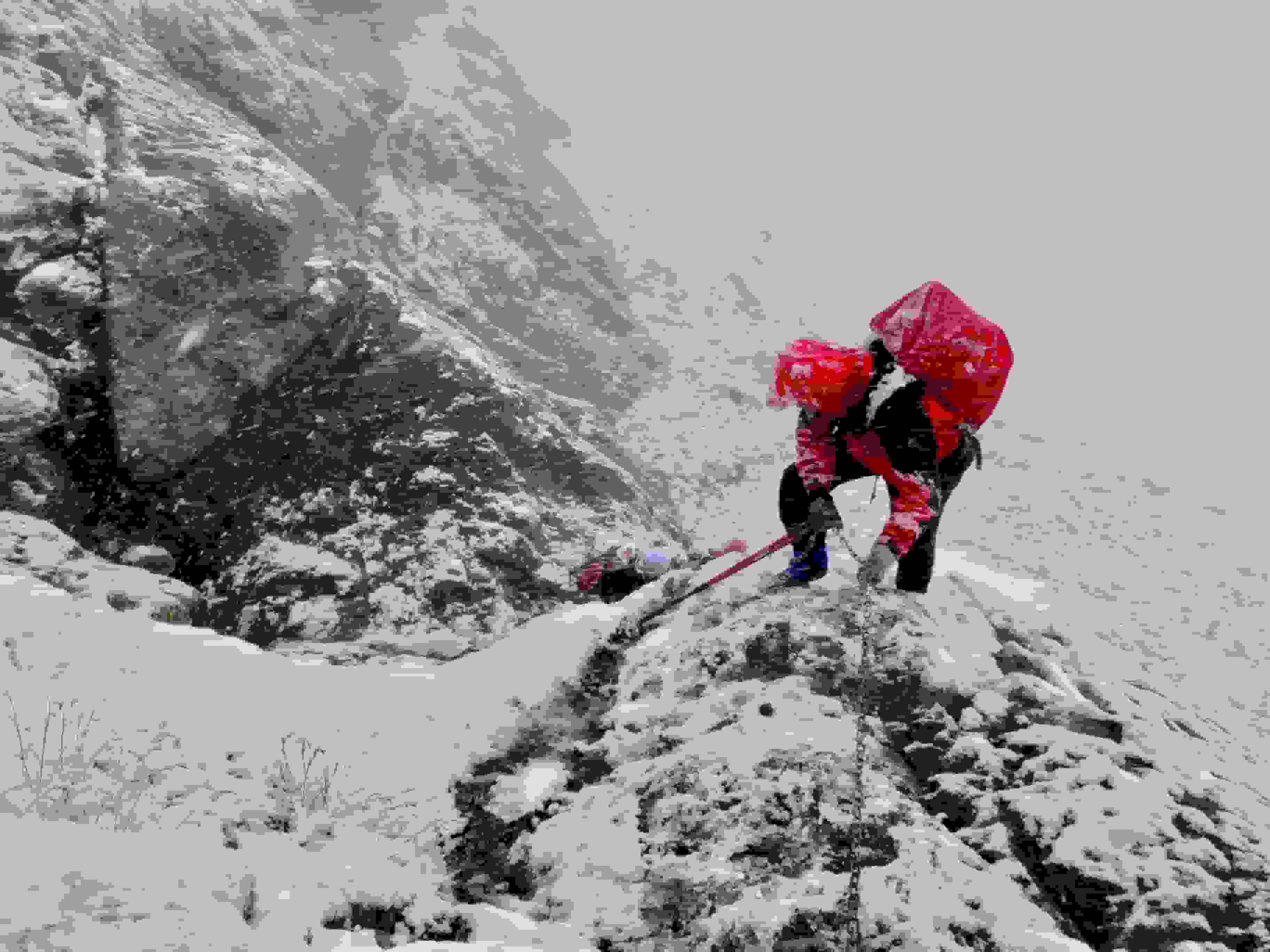 Umkehr beim Aufstieg zum Piz Morteratsch