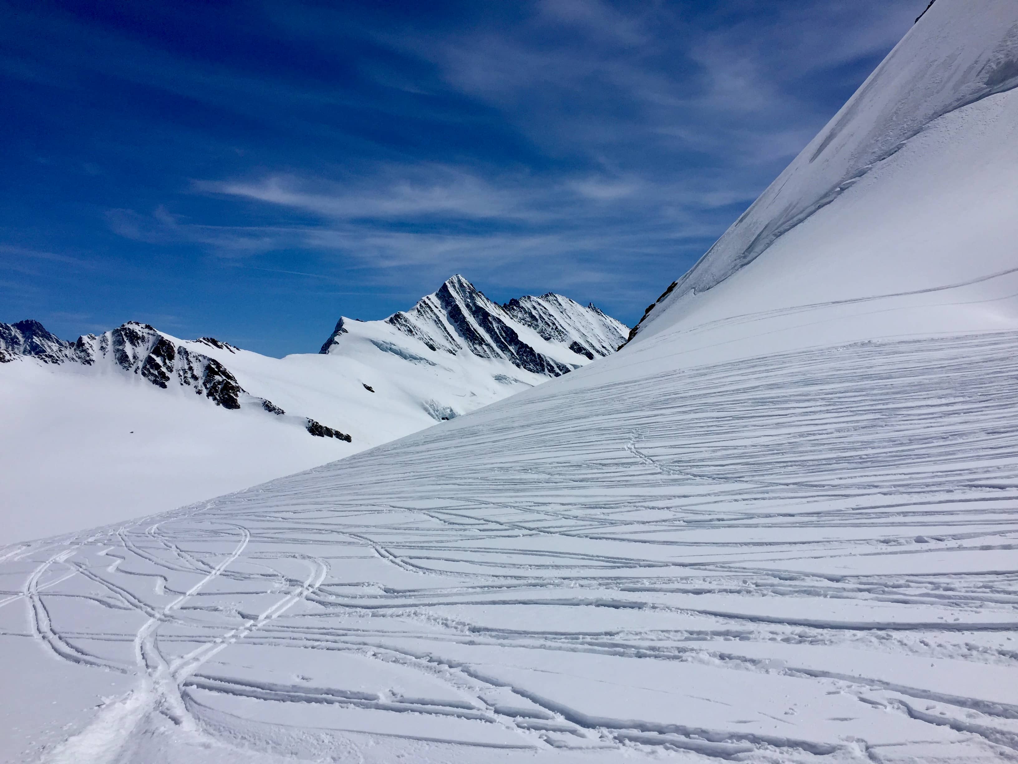 Ein letzter Blick zurück zu den Fiescherhörnern