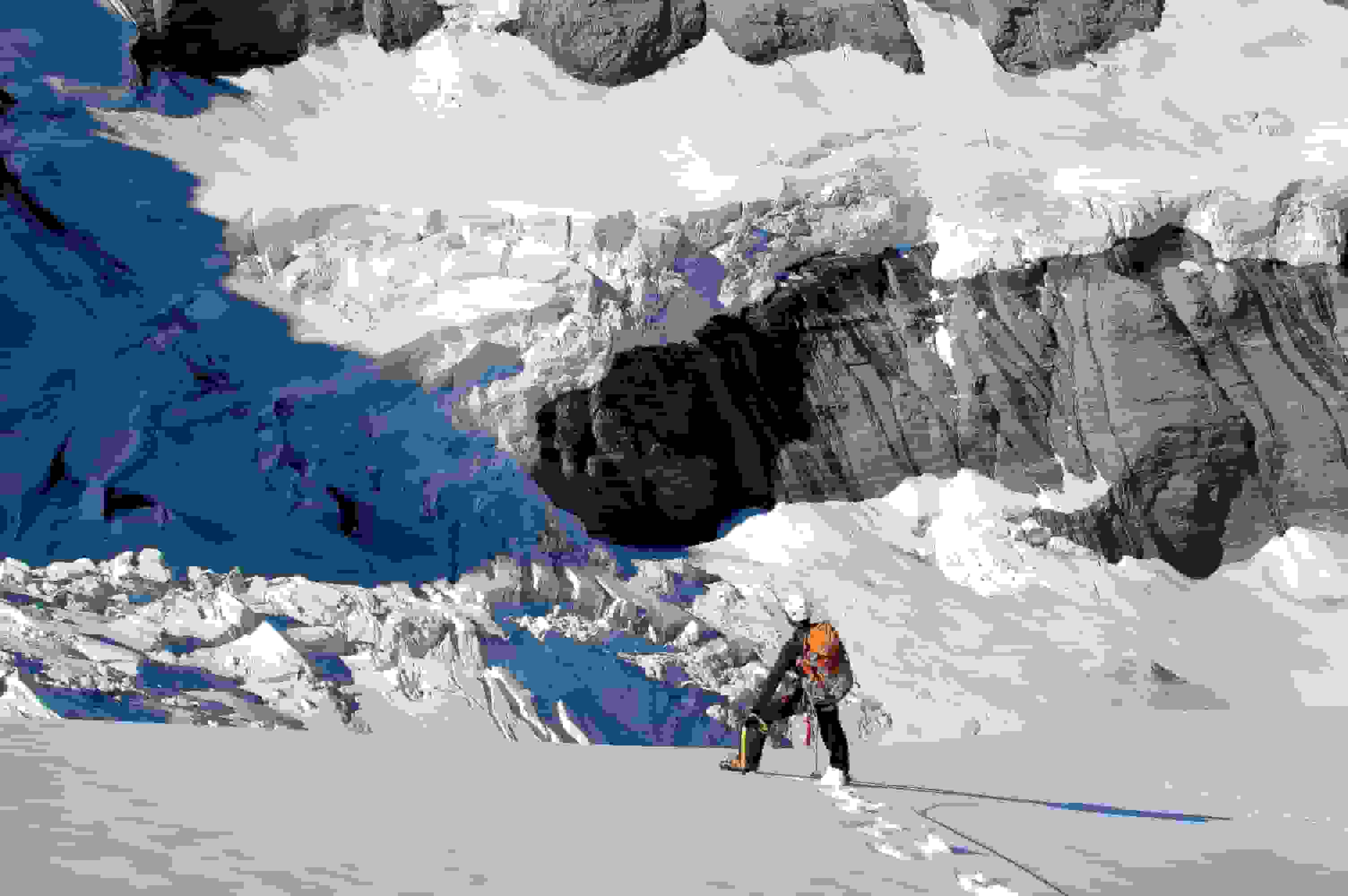 Matthias im Abstieg zur Berglihütte. Welch eindrückliche Umgebung!