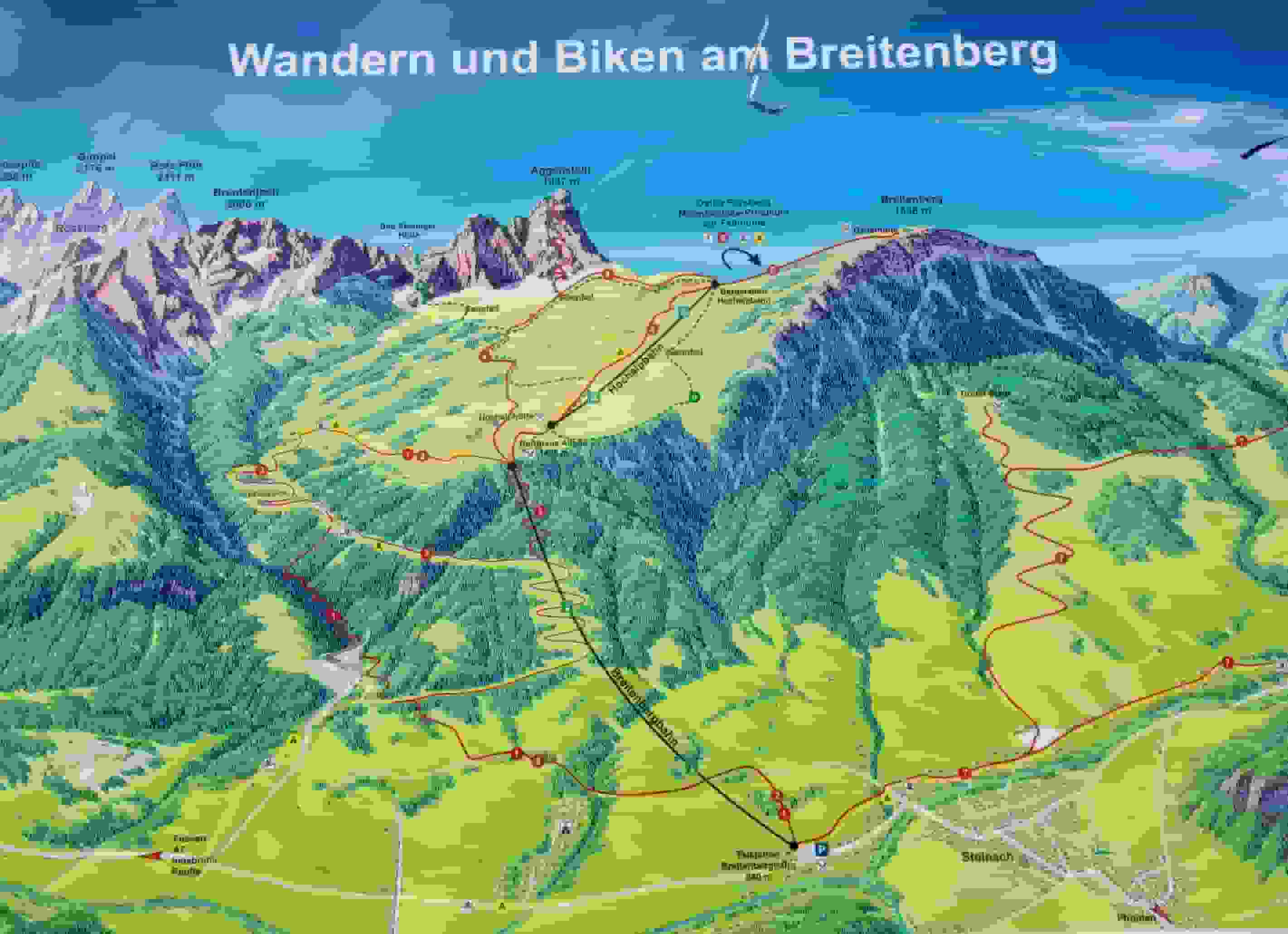Übersicht des Wandergebiets