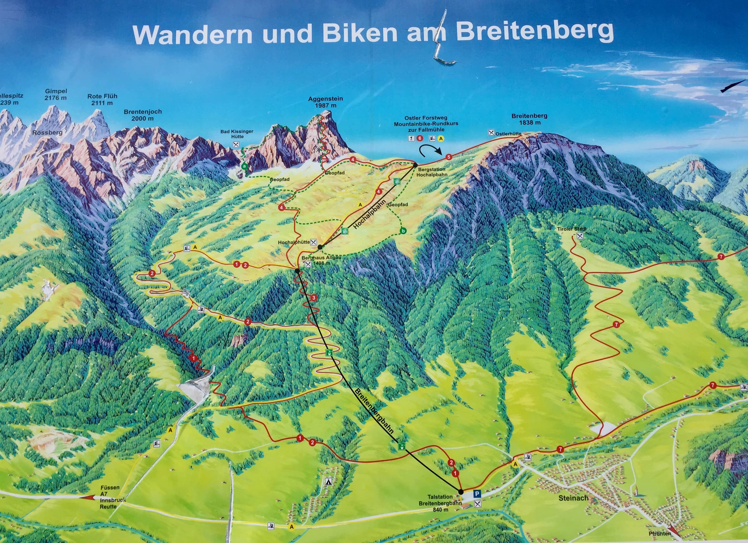 Übersicht des Wandergebiets