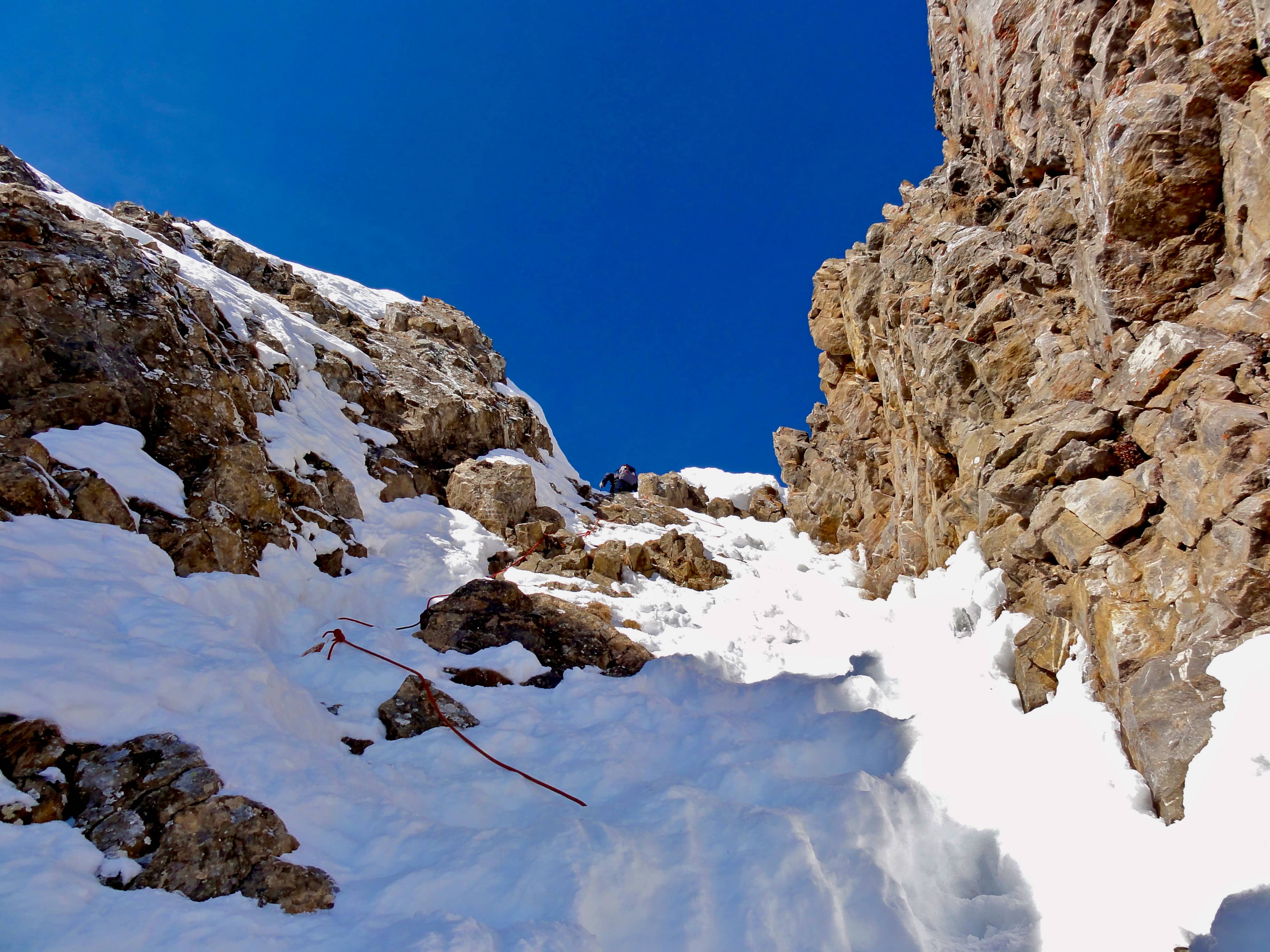 Couloir zum Gipfel des Spitzmeilen