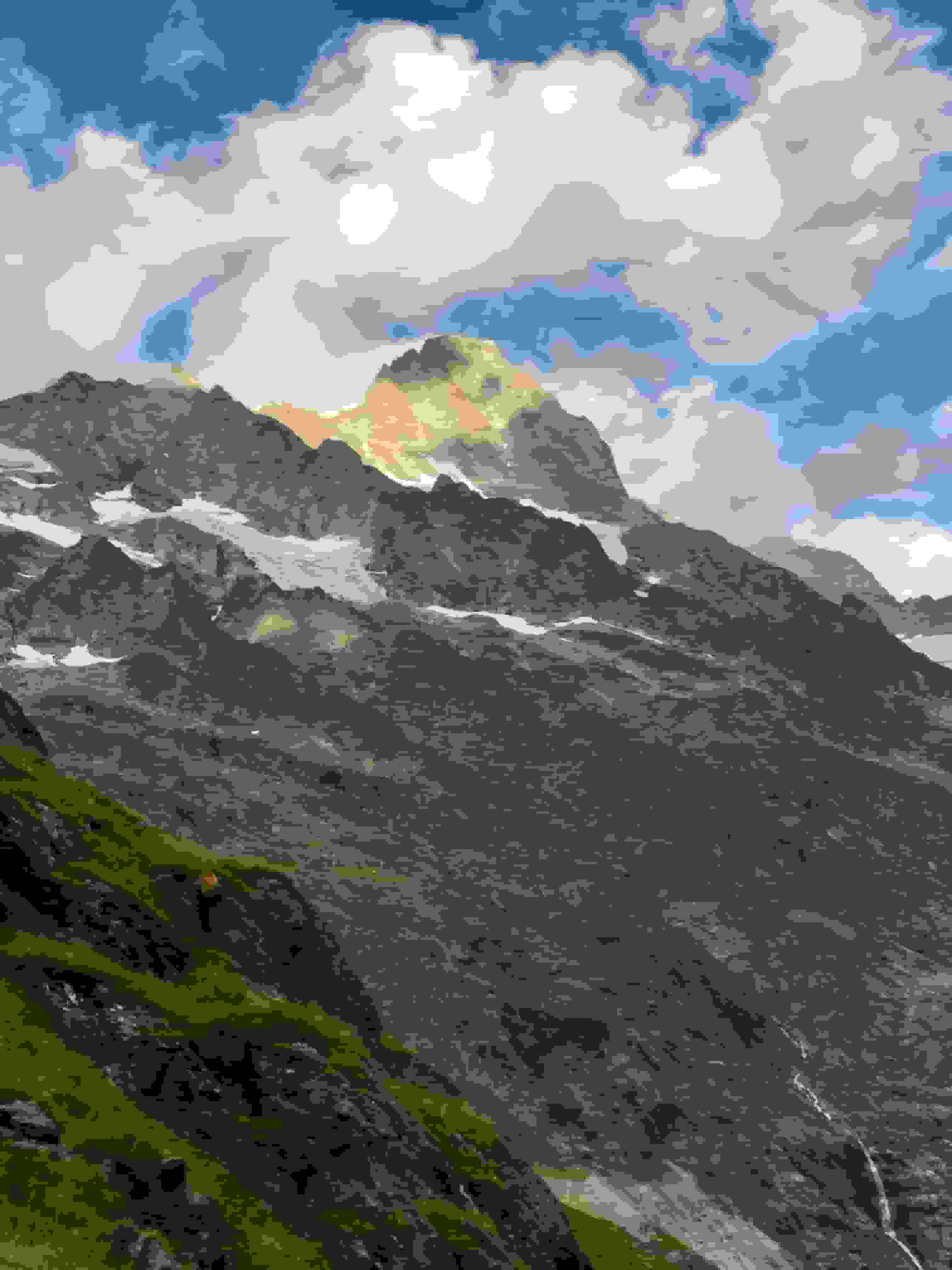 Ein letzter Blick zurück zum Schreckhorn