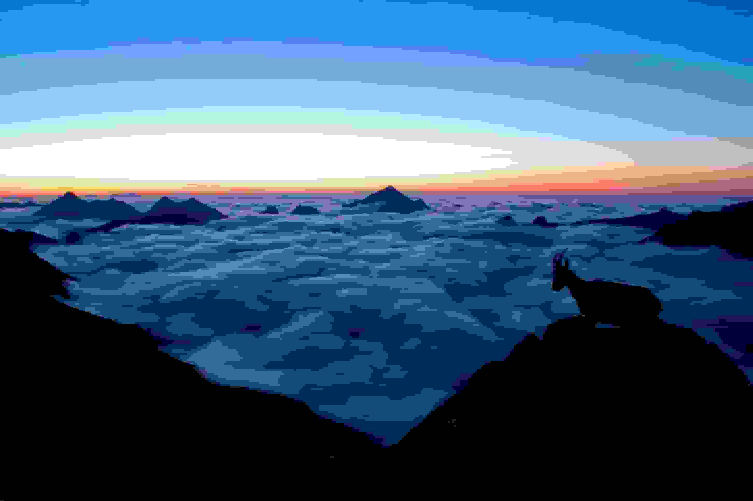 Blick aus dem Biwak am frühen Morgen: Boah!