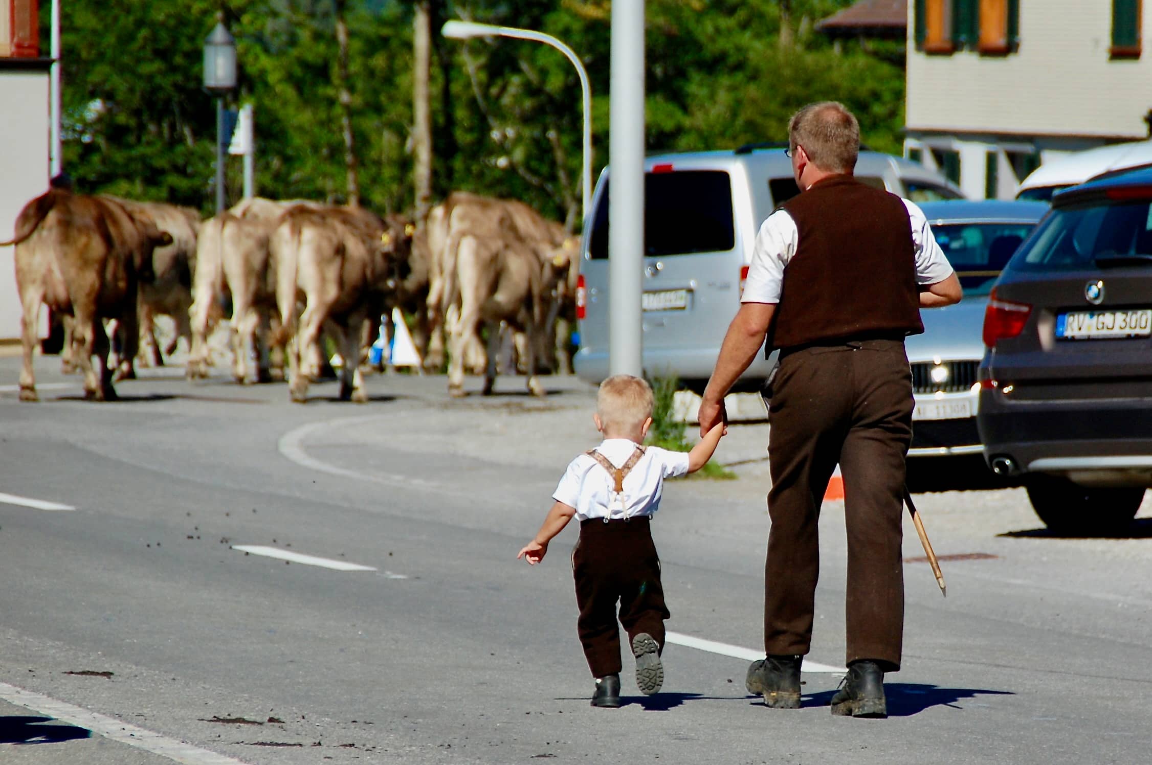 Der Landwirt mit seinem Sohnemann