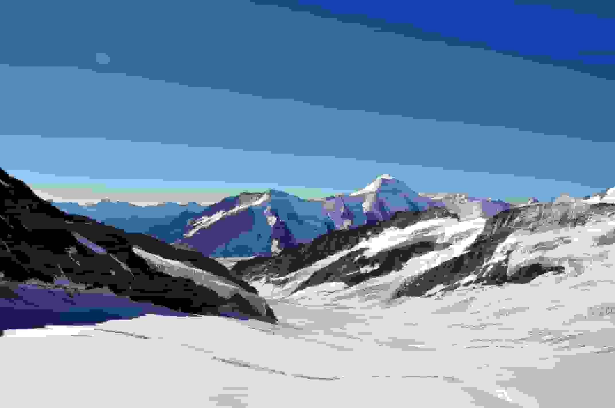 Blick über den Jungfraufirn zum Aletschhorn