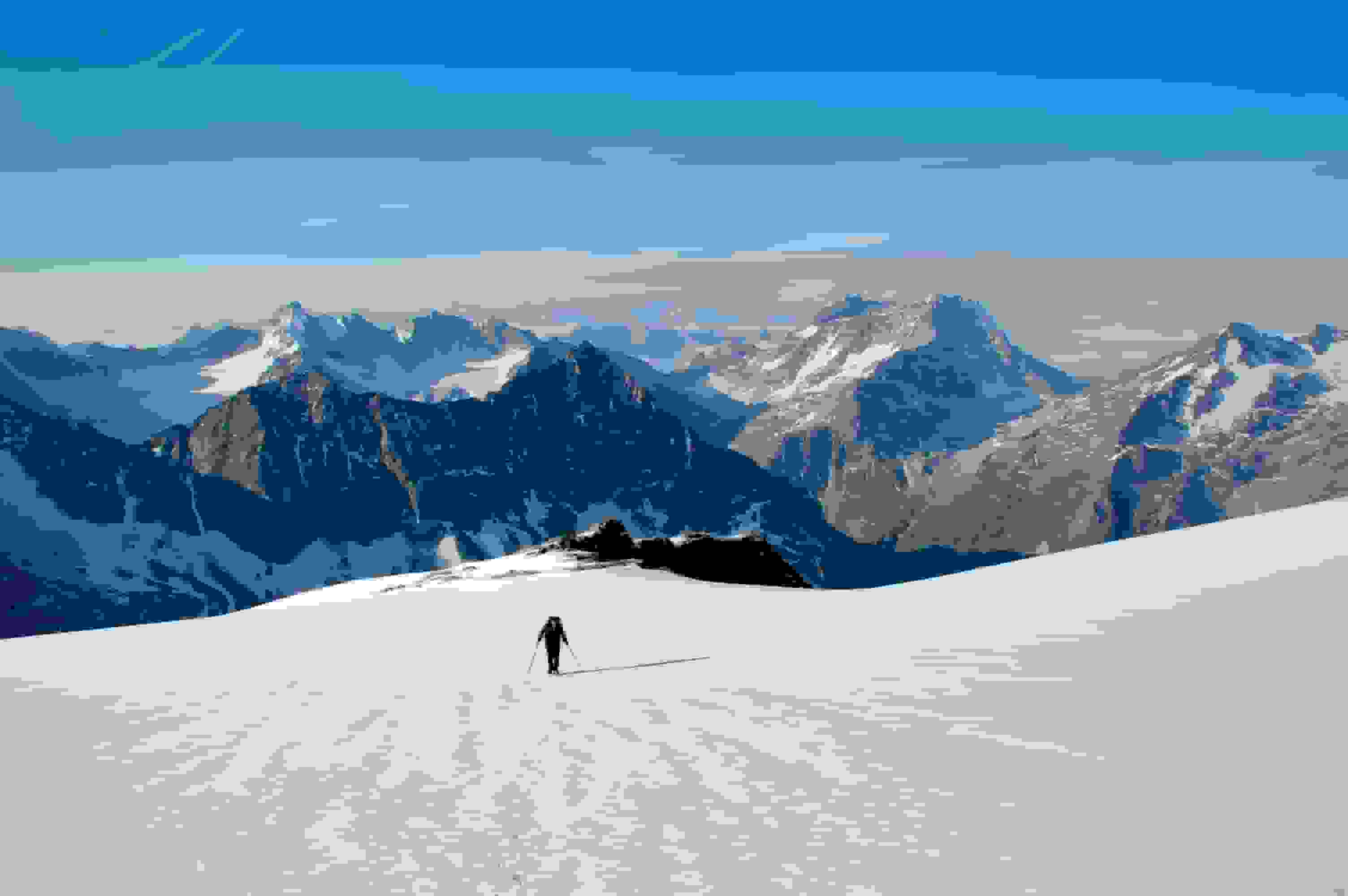 Andi im Aufstieg über den Glacier de la Ruinette