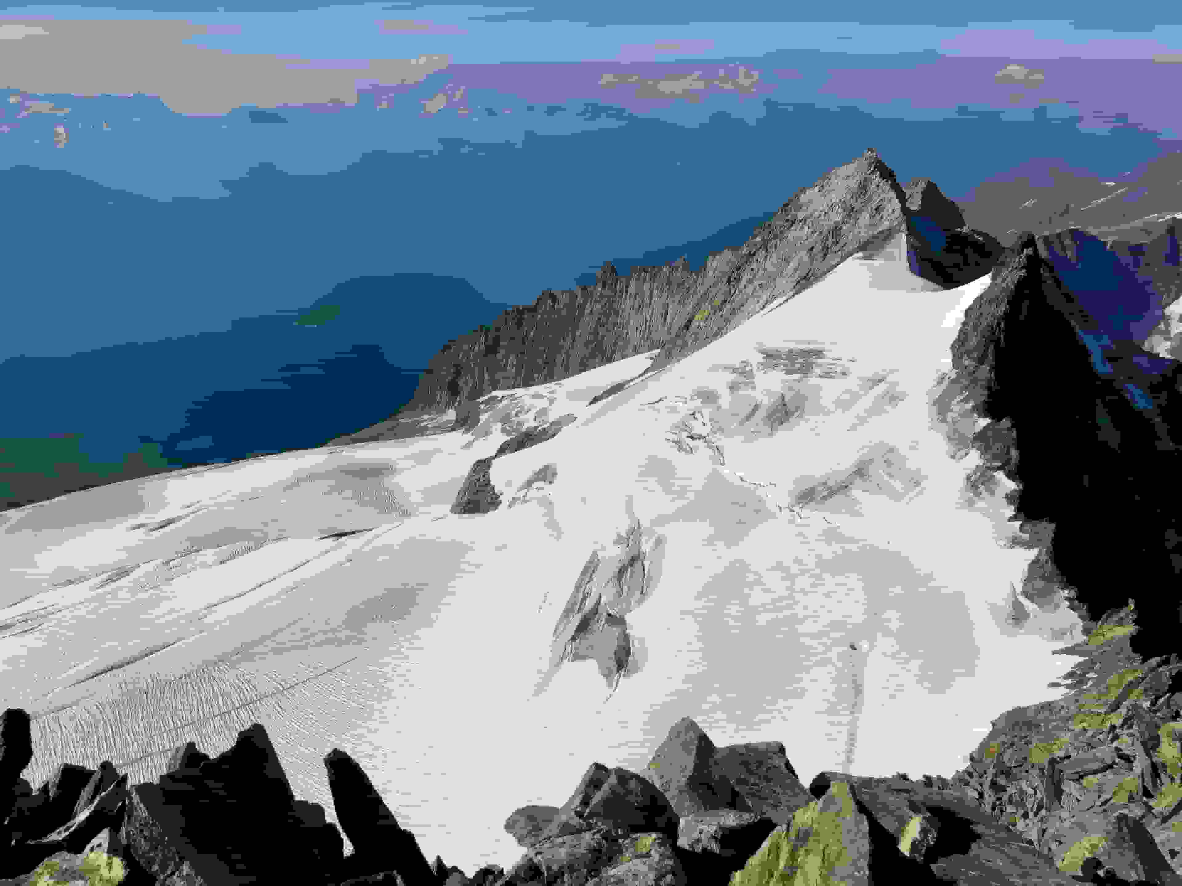 Driestgletscher mit unserem Aufstieg